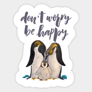 Happy little penguin family Sticker